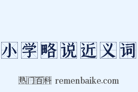 小学略说近义词是什么意思的图片